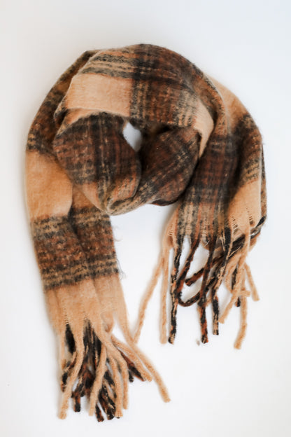 Snuggly Elevation Plaid Fringe Scarf