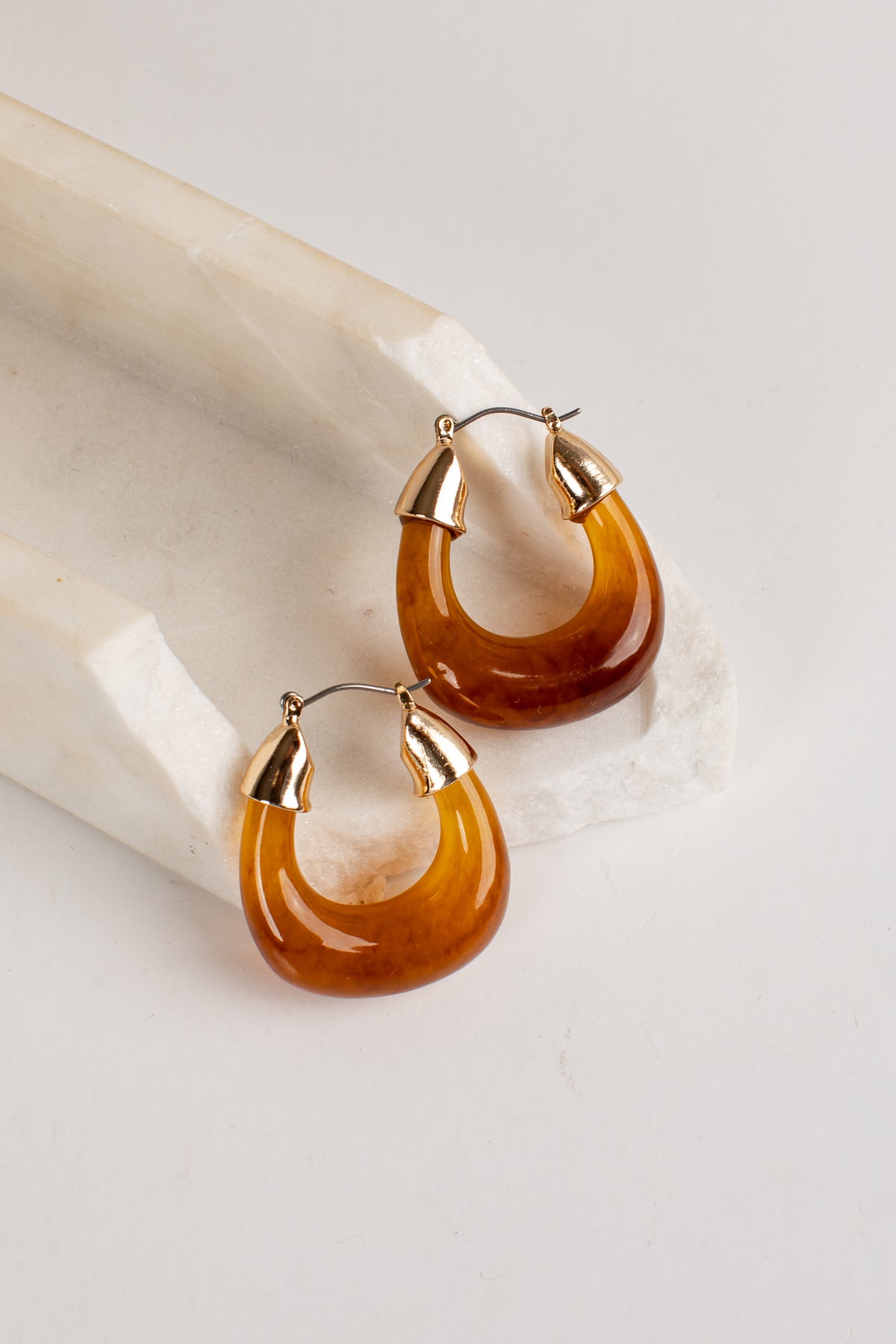 Phoebe Brown Teardrop Hoop Earrings