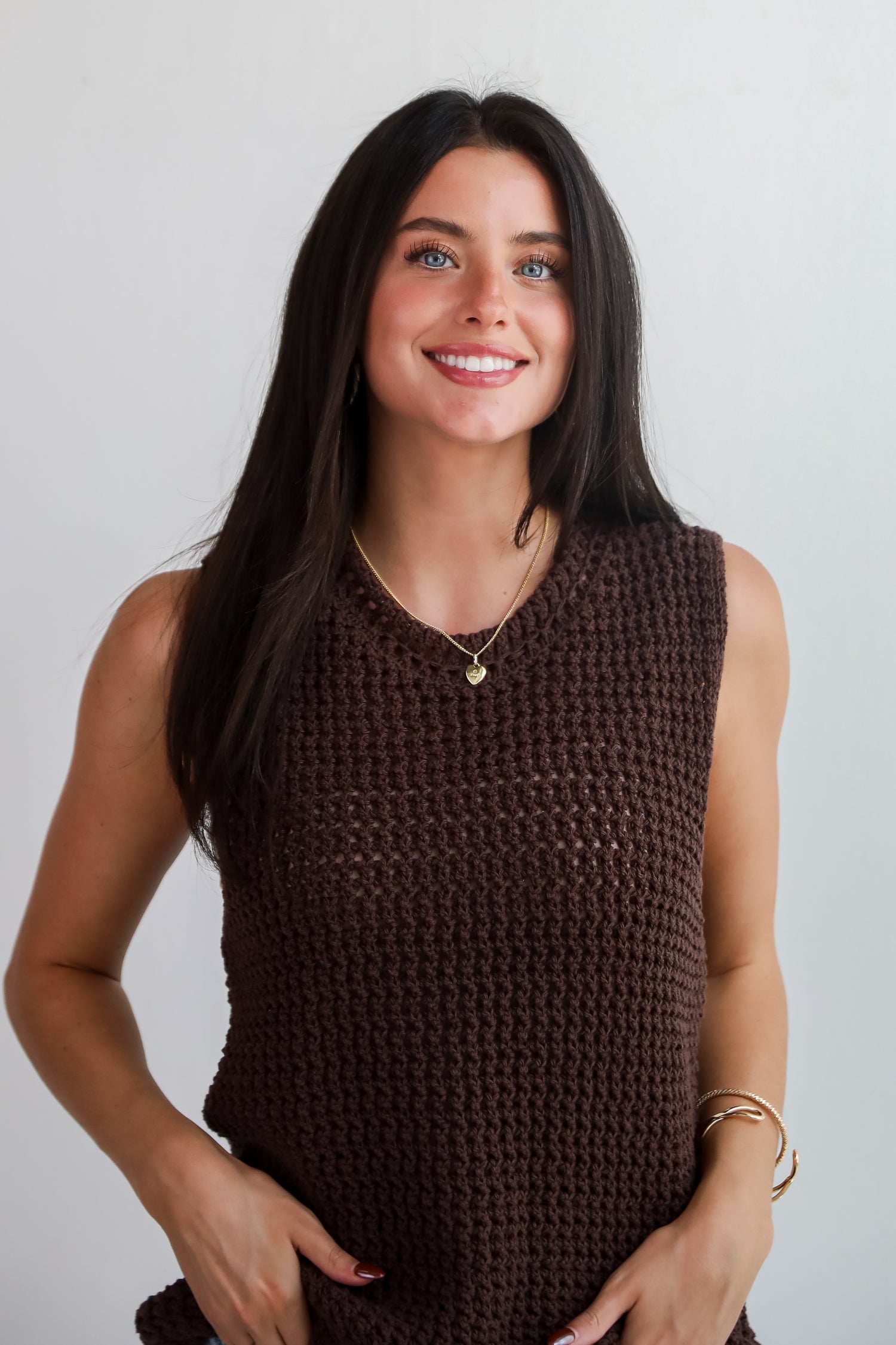 Cozy Inclination Brown Sweater Tank