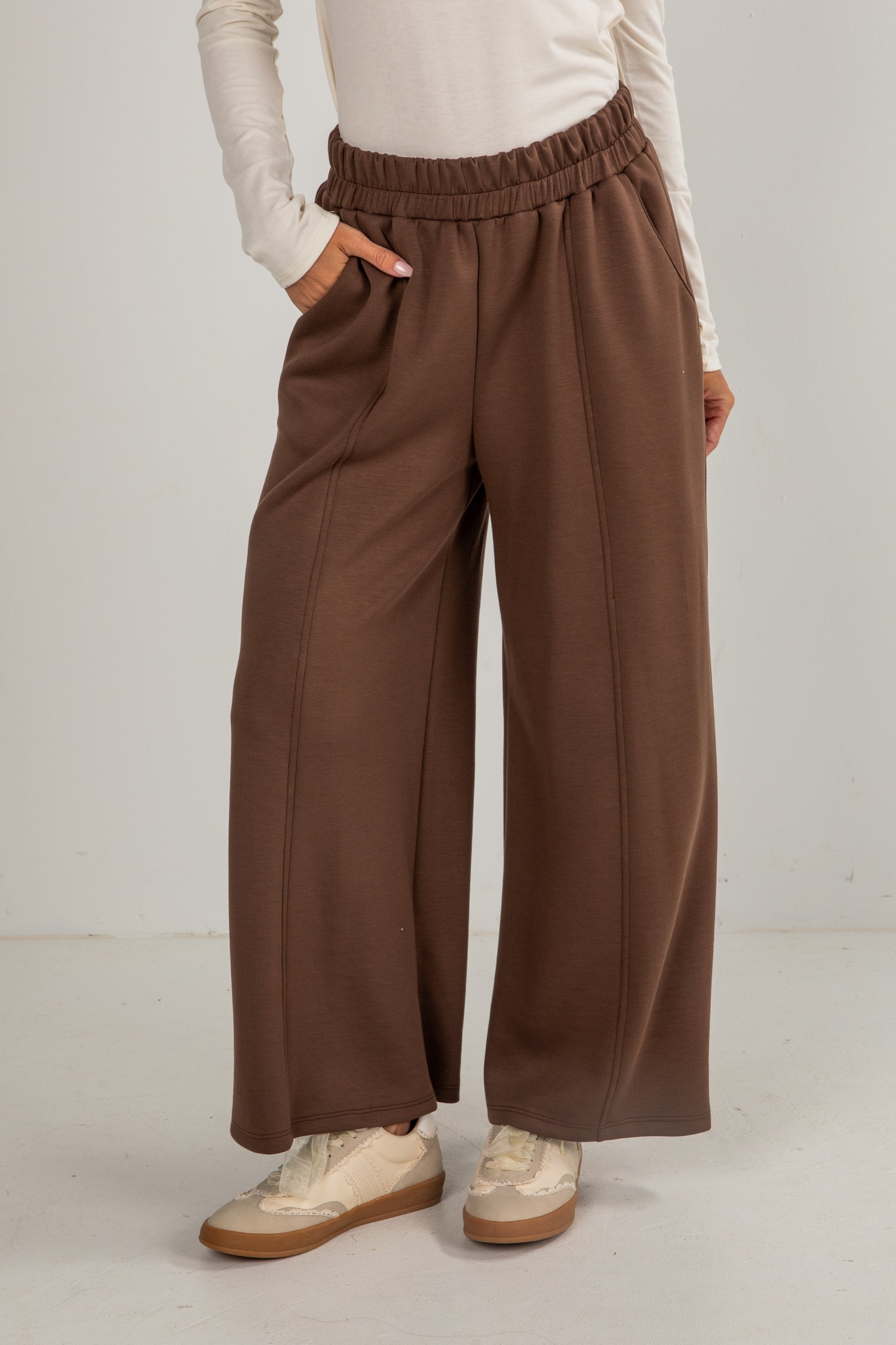 brown sweatpants