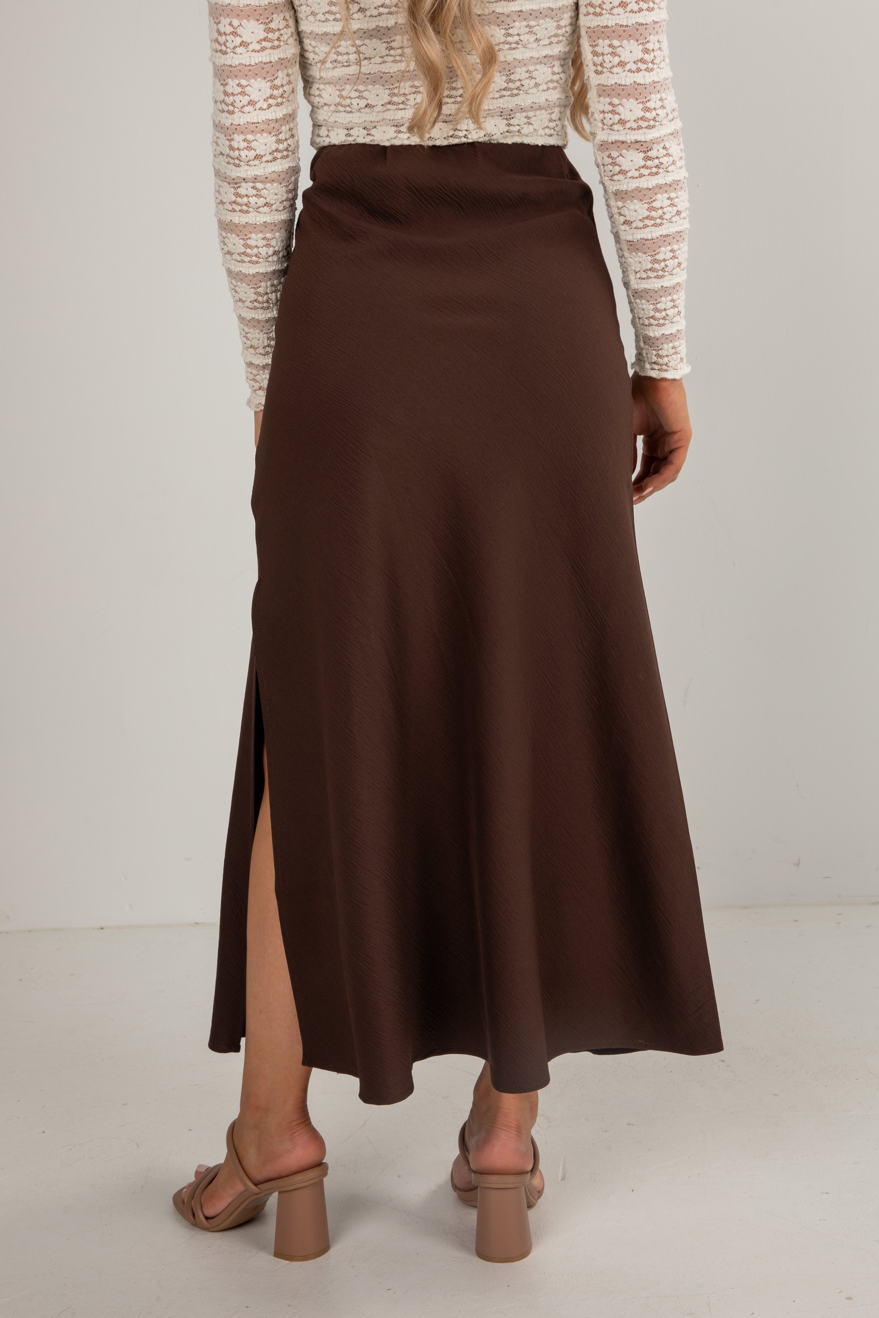 brown maxi skirt