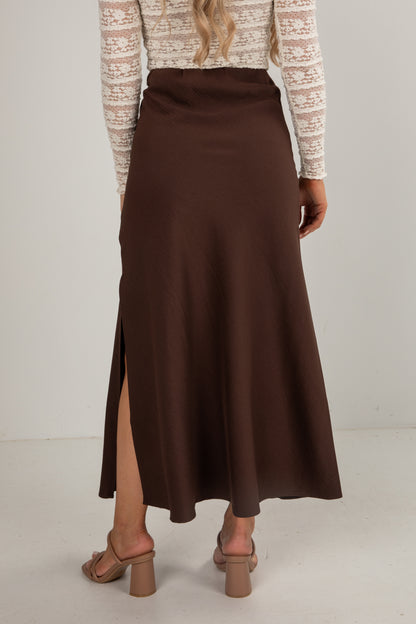 brown maxi skirt