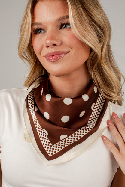 Café Darling Brown Polka Dot Scarf