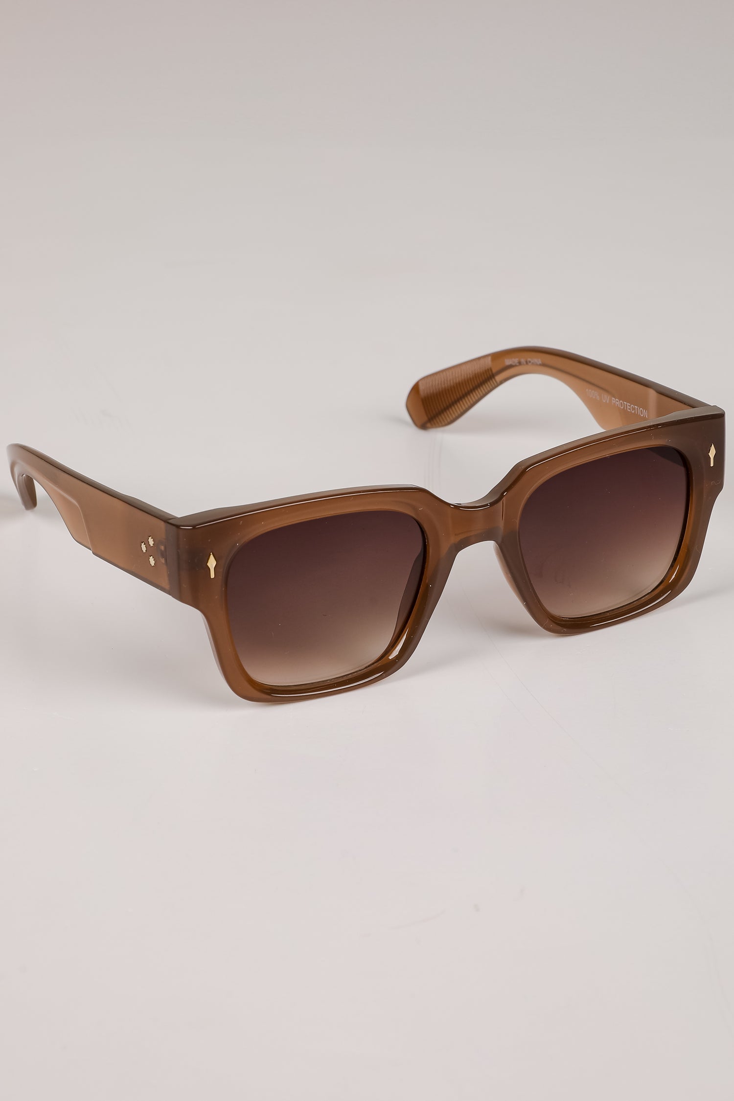 Trendsetting Take Brown Square Sunglasses