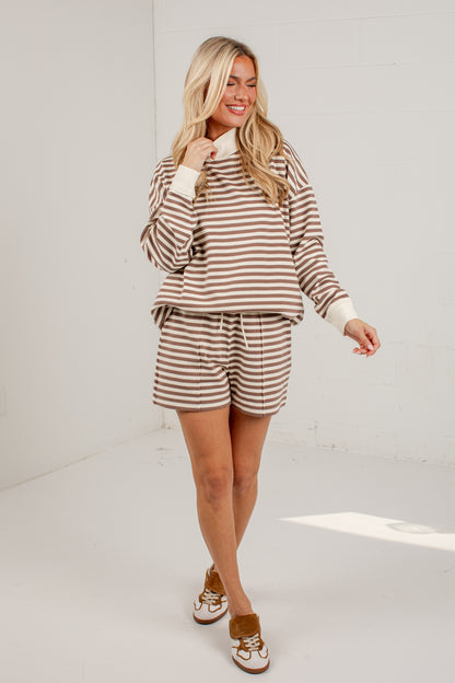 Always Fun Striped Drawstring Shorts