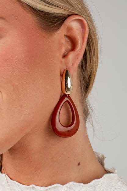 Audry Brown Teardrop Earrings