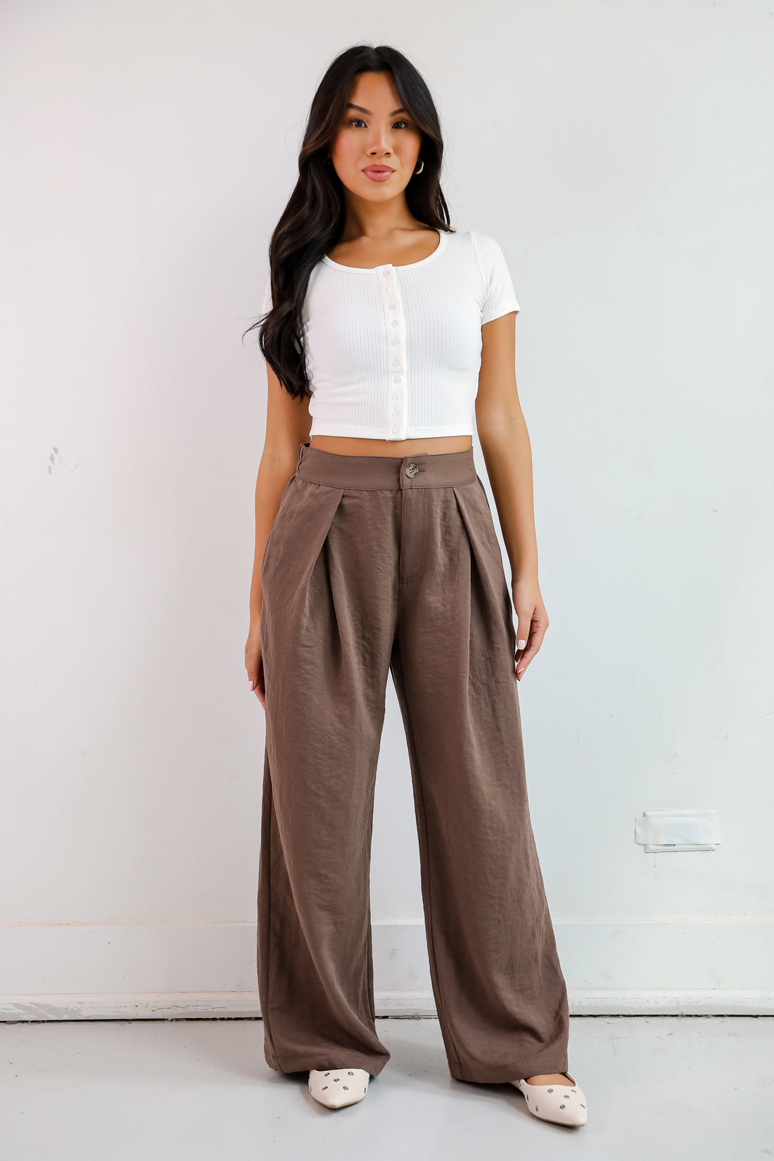 Chic Splendor Brown Trouser Pants