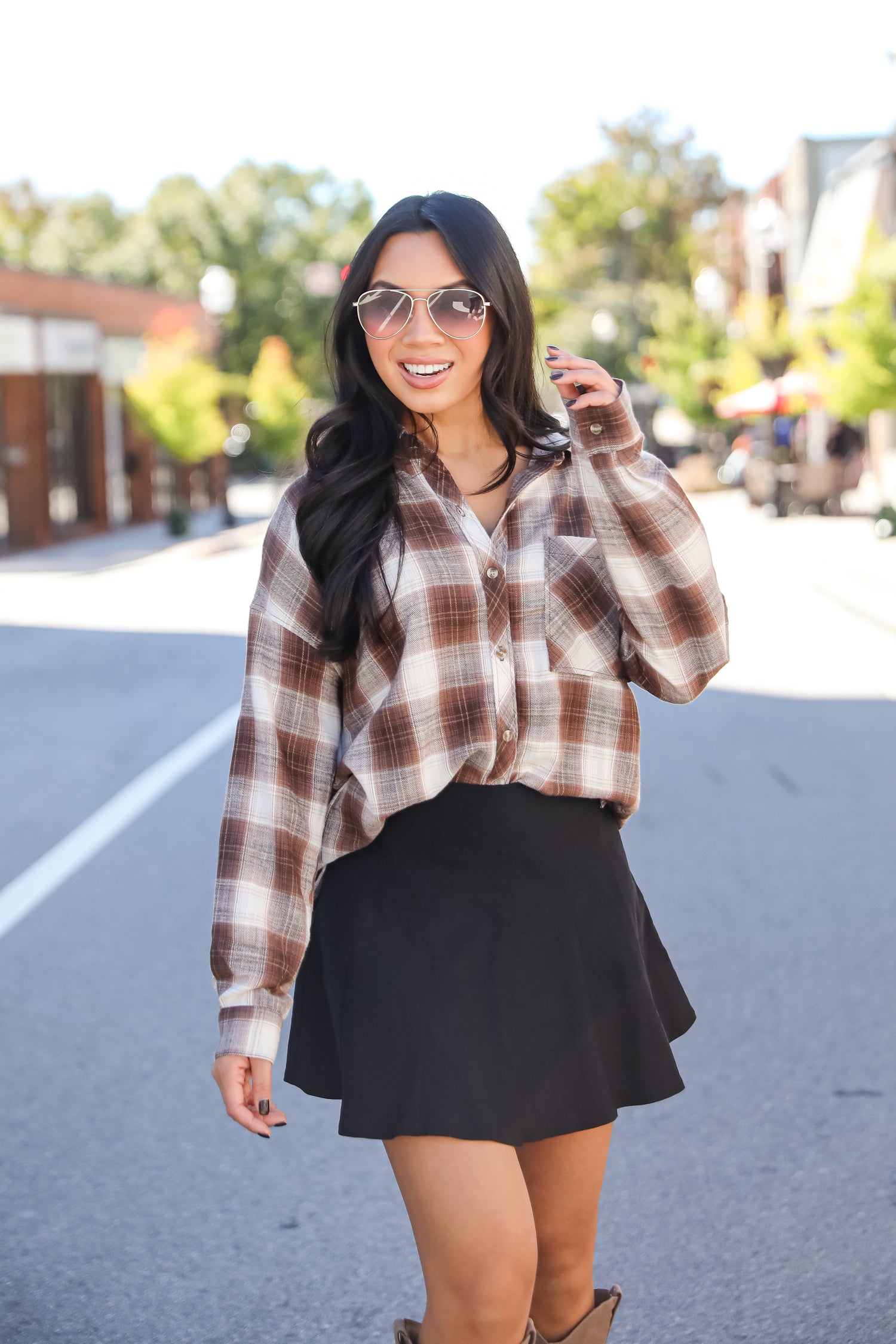 Edgy Forecast Brown Plaid Flannel