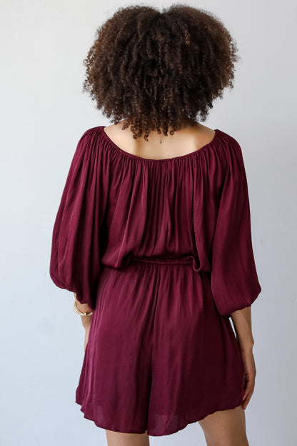 Marvelous Darling Burgundy Romper