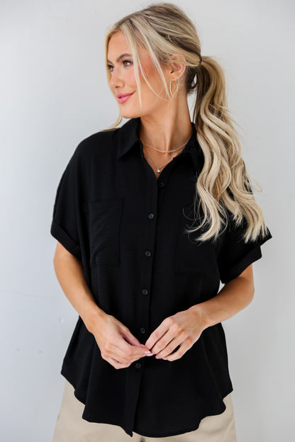 black Blouse front view