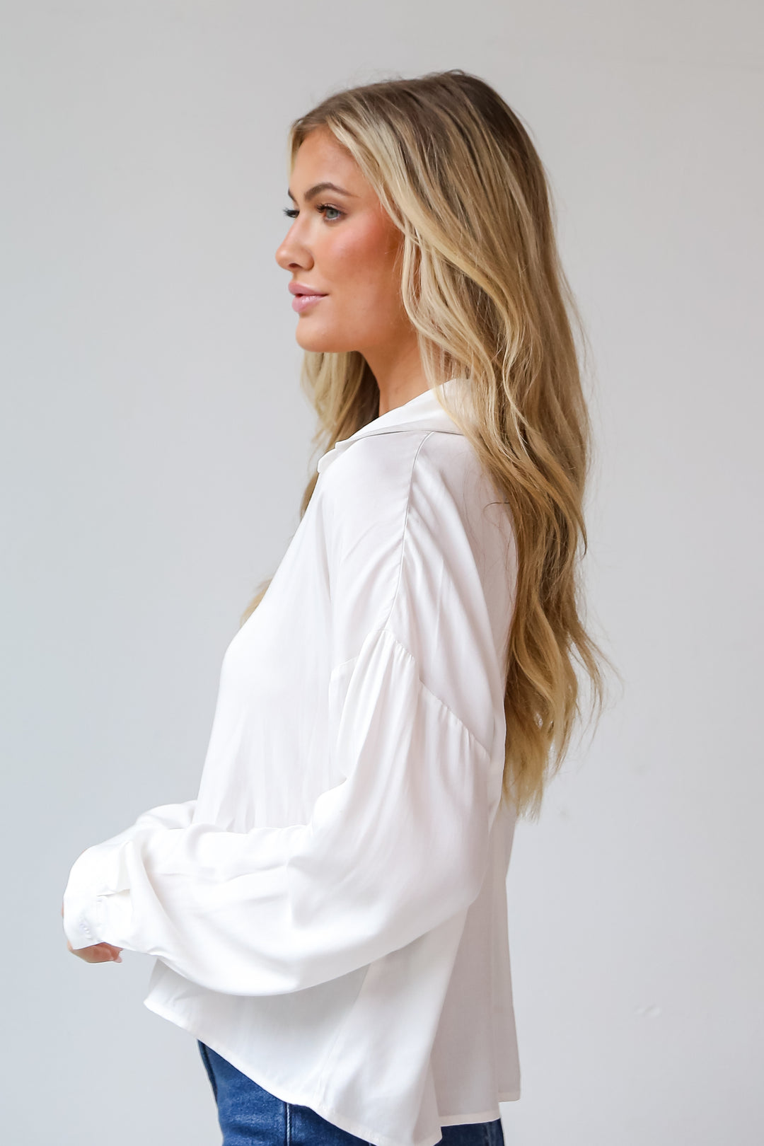 women's white button down