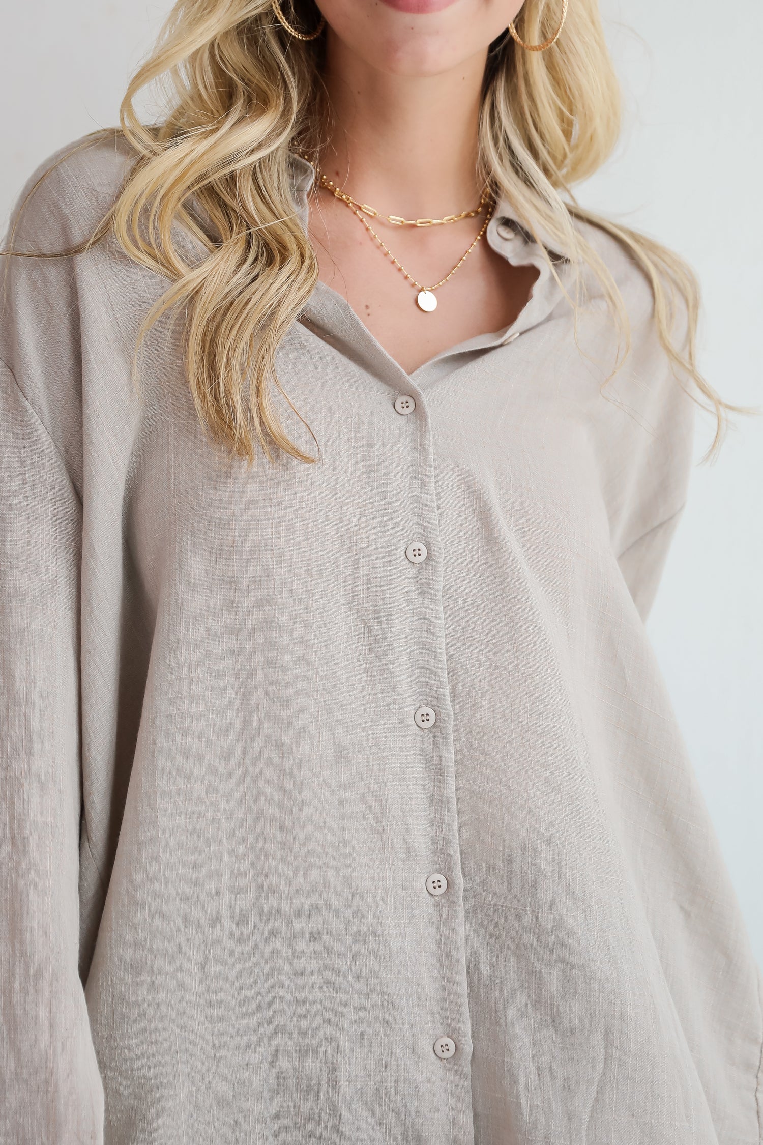 Allison Oversized Button-Up Blouse