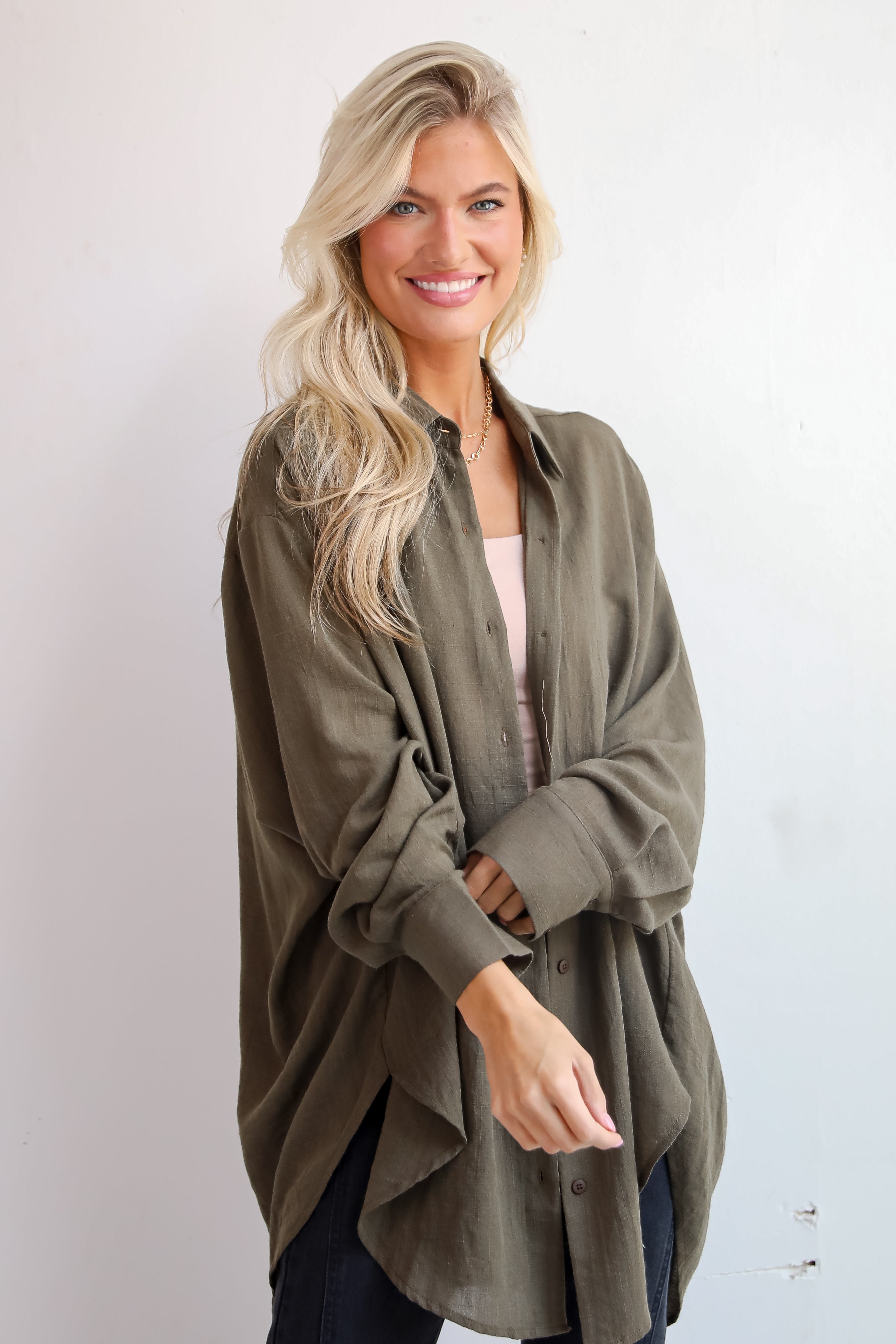 Allison Oversized Button-Up Blouse