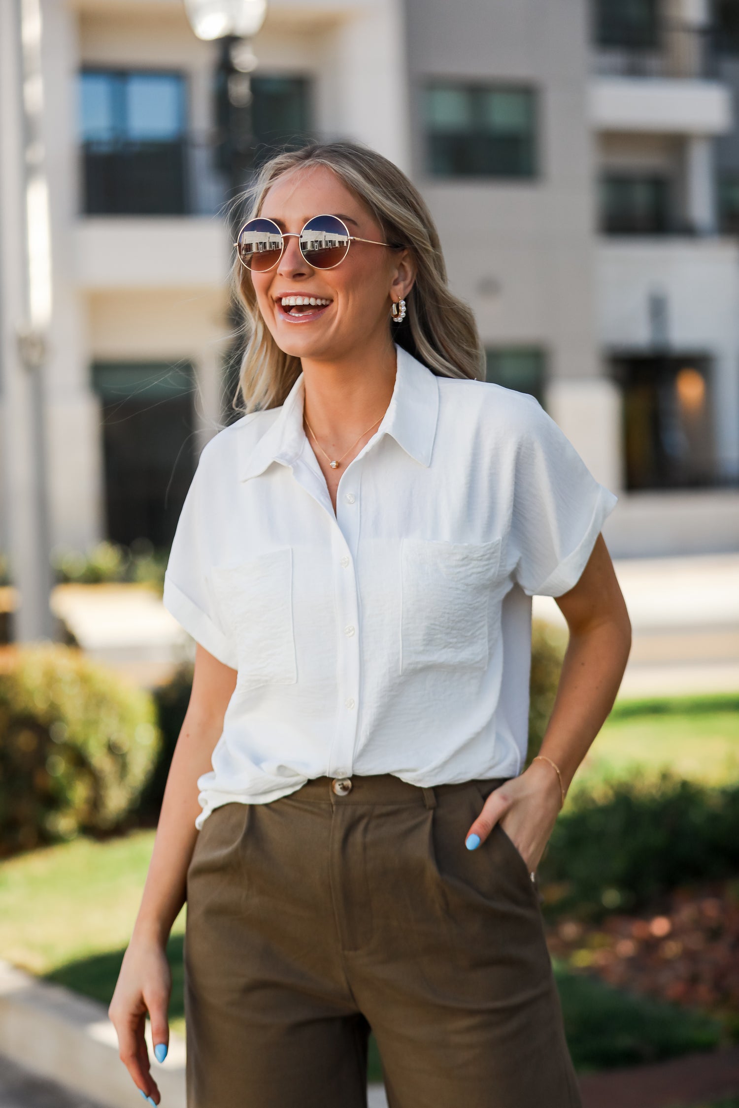 white short sleeve Blouse