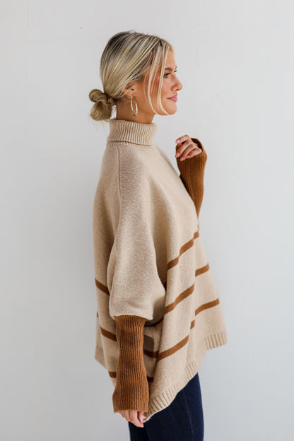 Sweetest Joy Oversized Striped Turtleneck Sweater