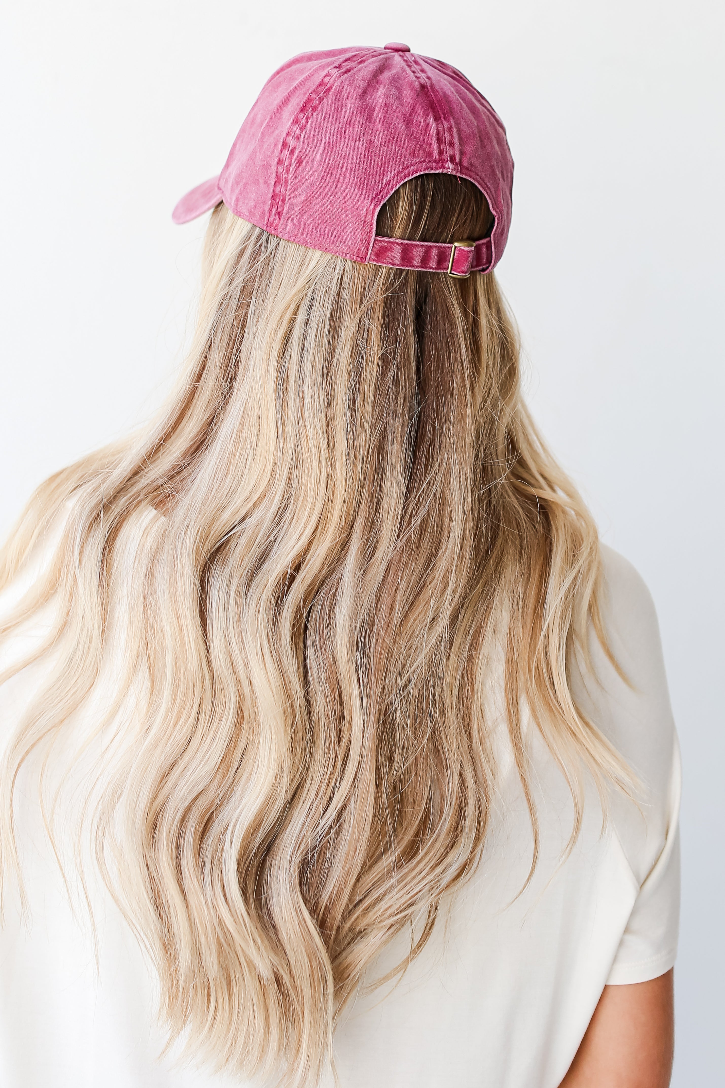 burgundy Charleston Script Embroidered Hat back view