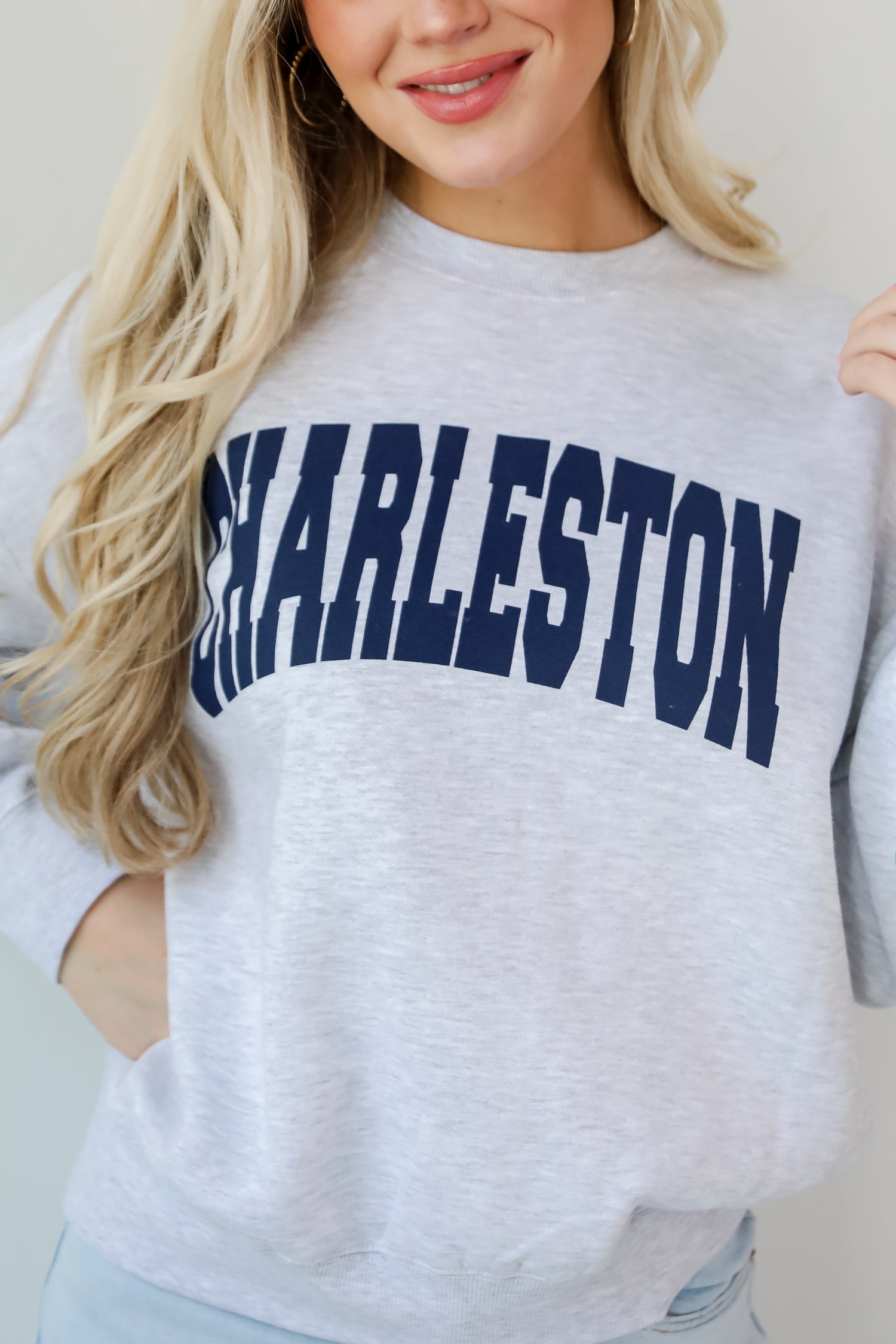 Light Heather Grey/Navy Charleston Sweatshirt