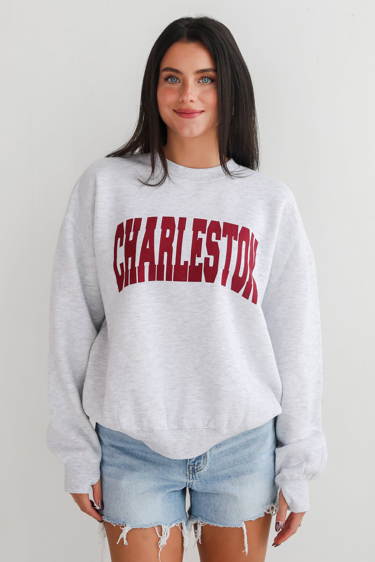 Light Heather Grey/Maroon Charleston Sweatshirt