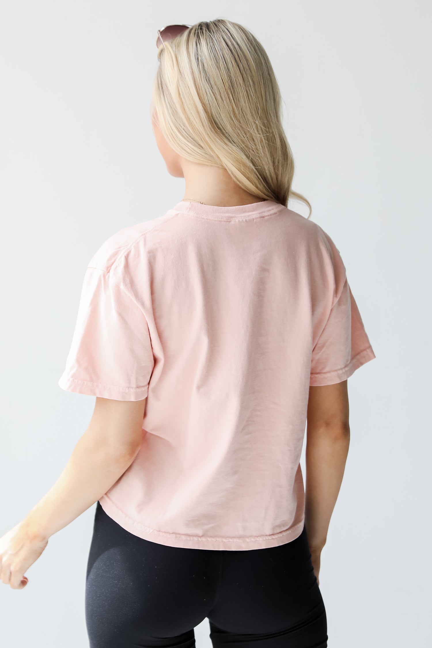 Peach Charleston Cropped Tee back view