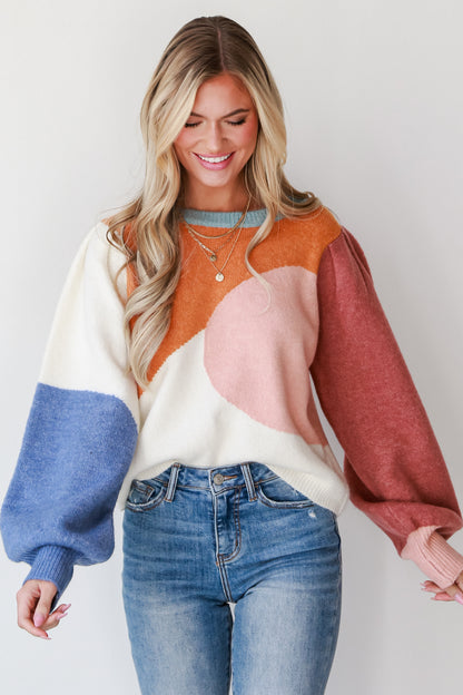 Color Block Sweater front view