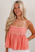More Than You Know Coral Floral Peplum Tank