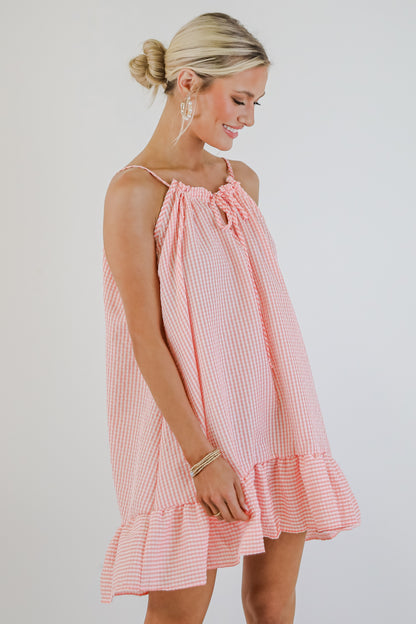 Love Opens Doors Seersucker Mini Dress