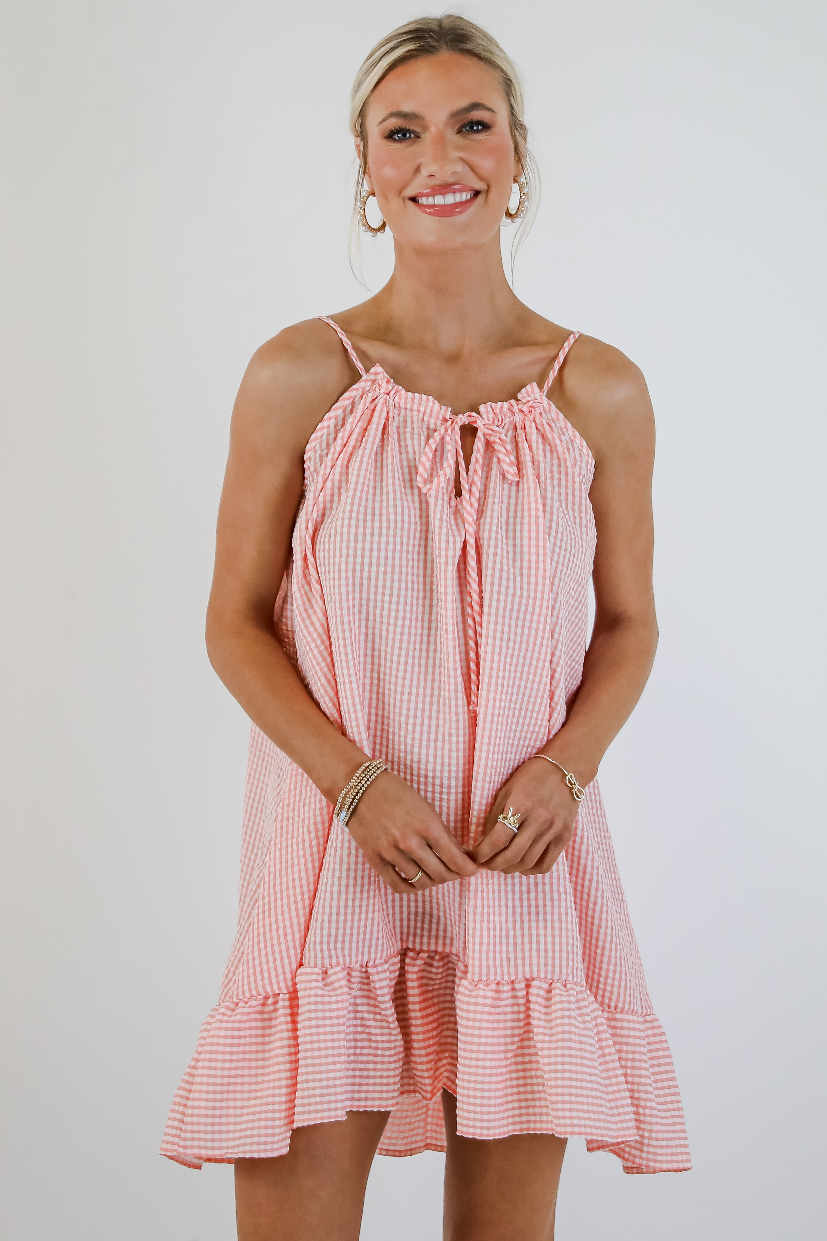 Love Opens Doors Seersucker Mini Dress