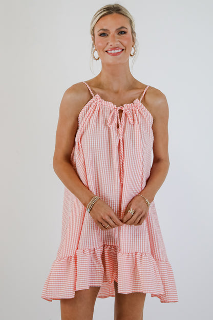 Love Opens Doors Seersucker Mini Dress