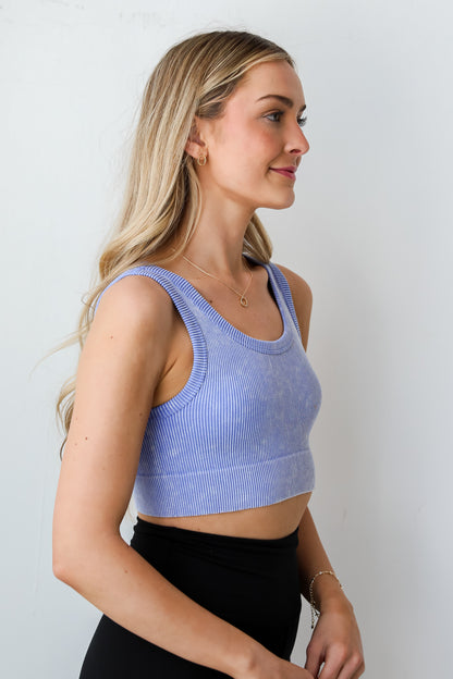 blue crop top