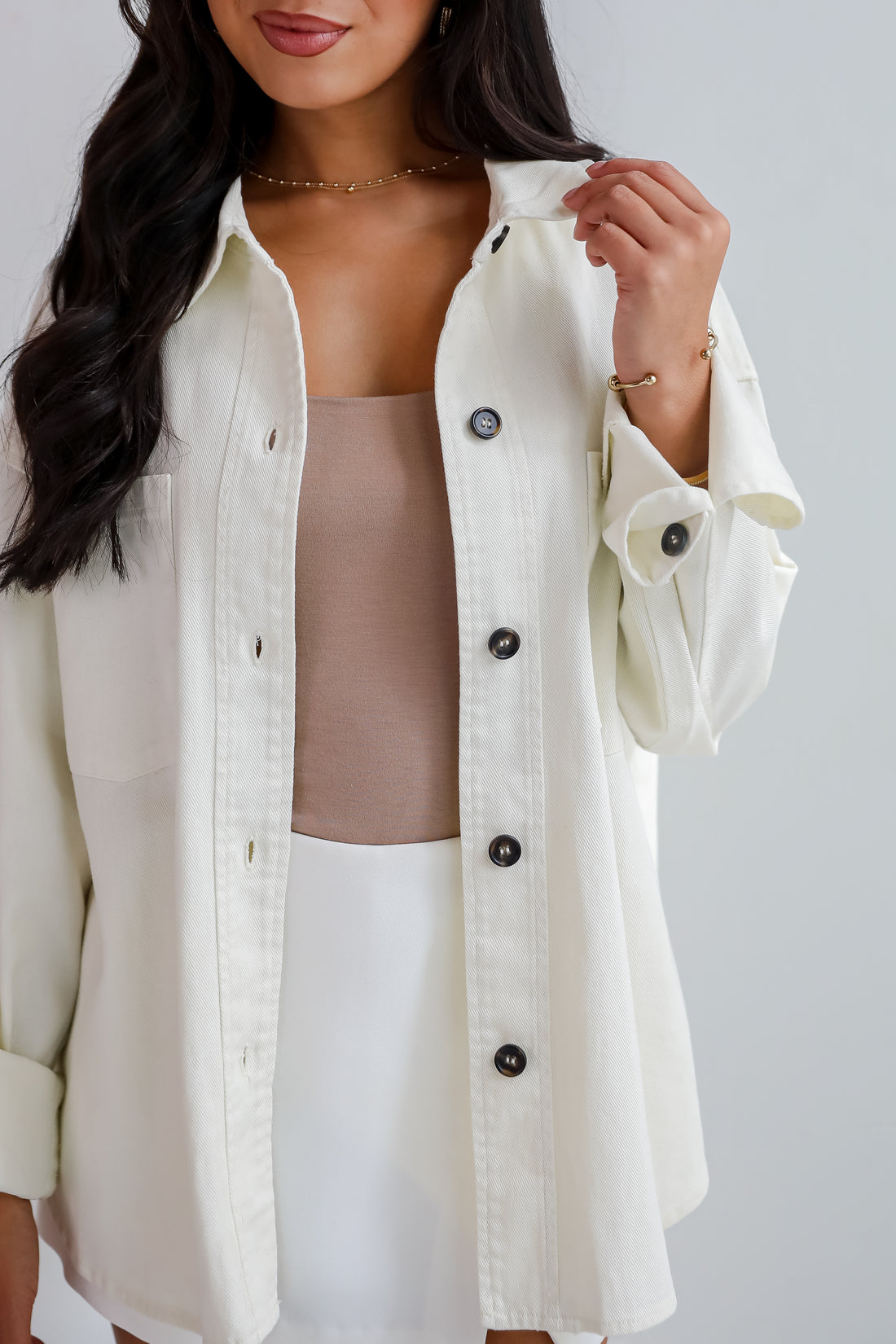 Ready For Anything Cream Denim Jacket