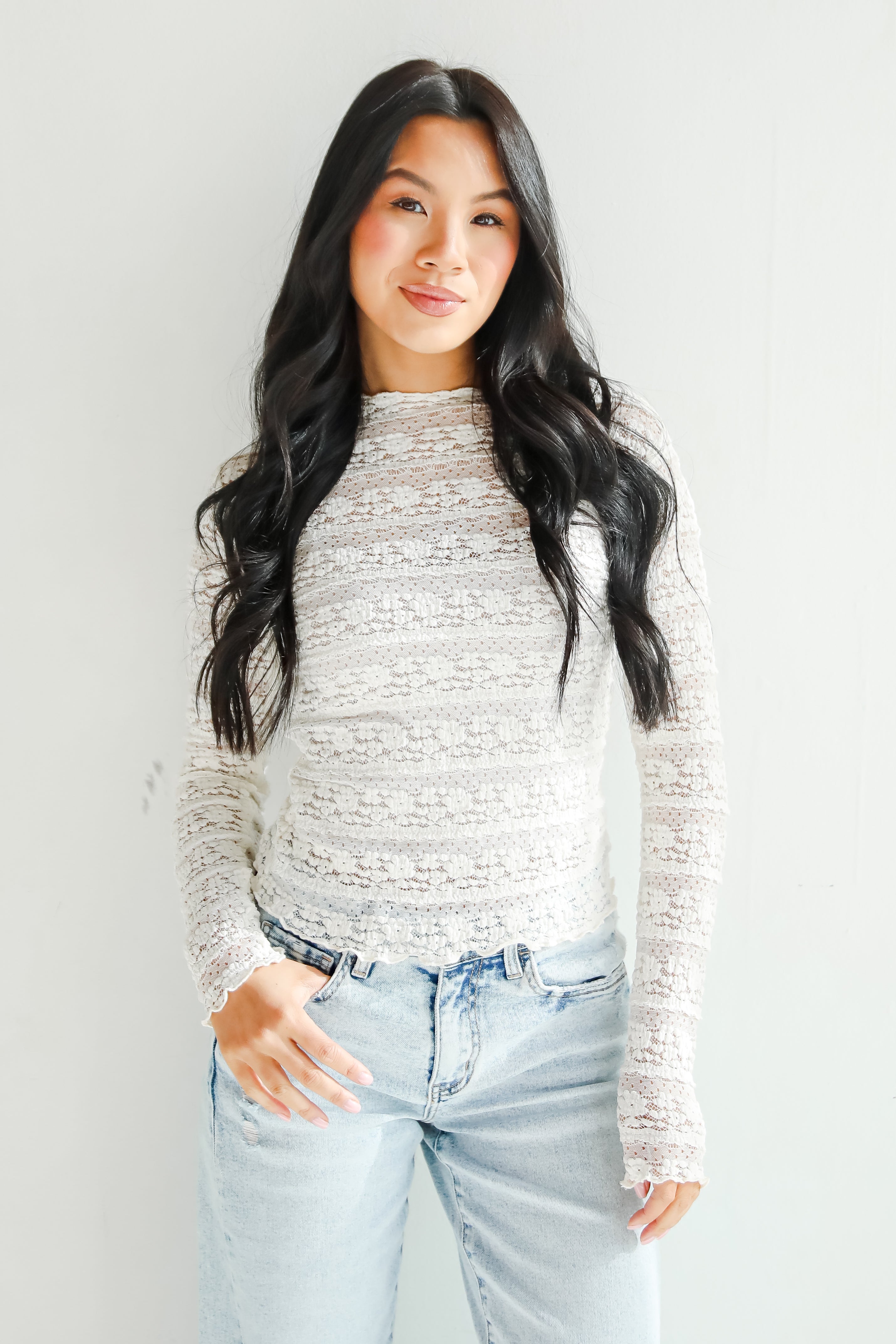 Daily Affection Cream Lace Top