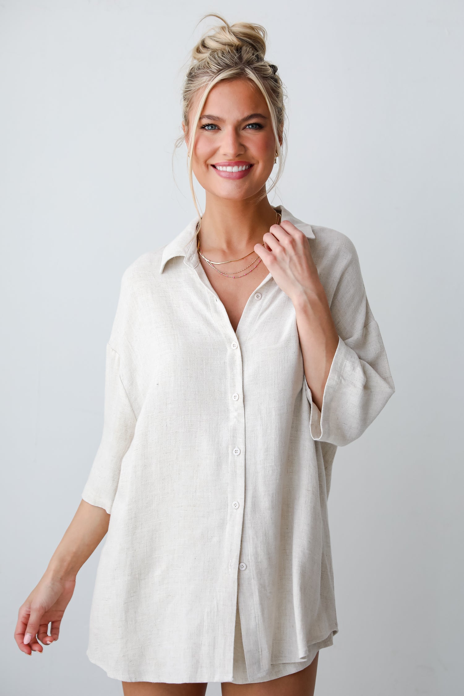 short sleeve Linen Blouse