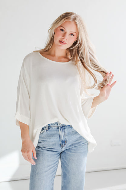 Winning Pick Oversized Brushed Knit Top