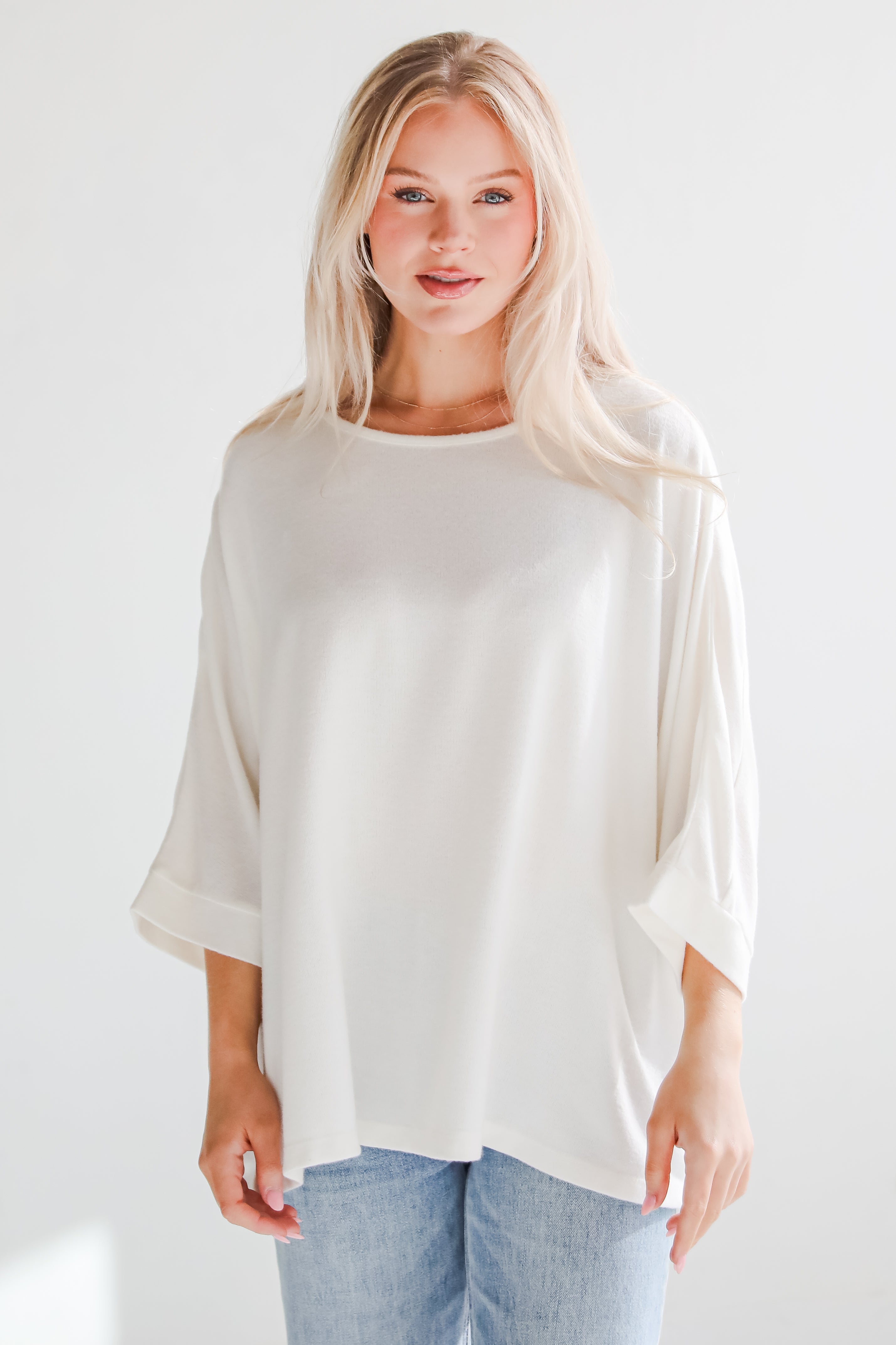 Winning Pick Oversized Brushed Knit Top