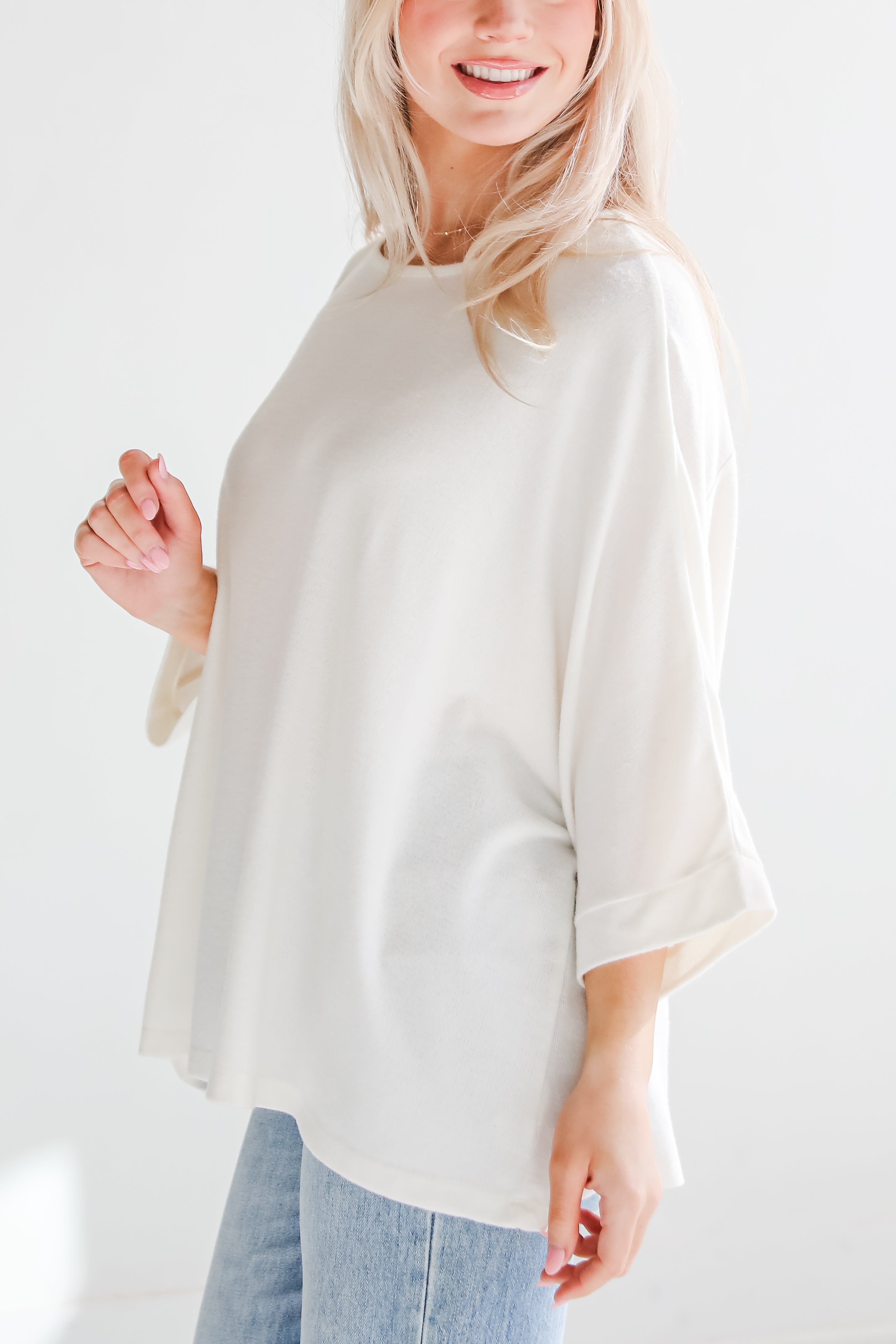 Winning Pick Oversized Brushed Knit Top