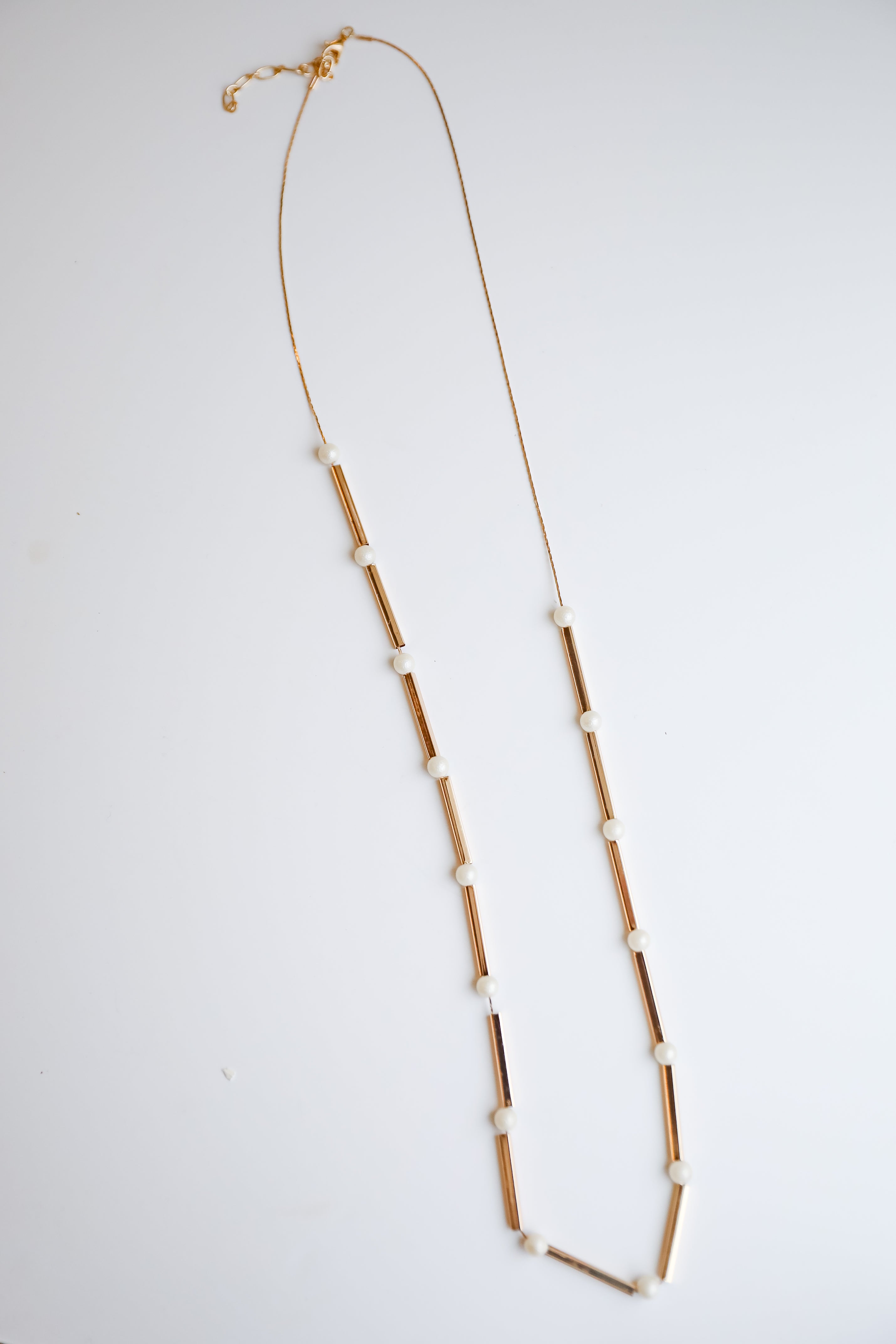 Lucy Gold Pearl Chain Necklace