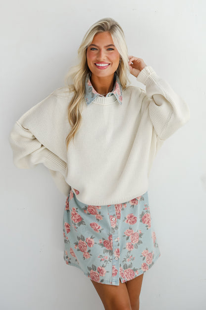 Classically Comfy Cream Oversized Sweater