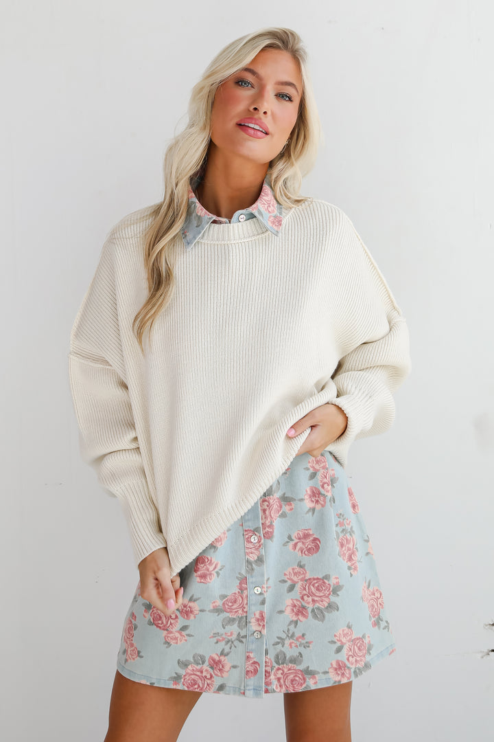 Classically Comfy Cream Oversized Sweater