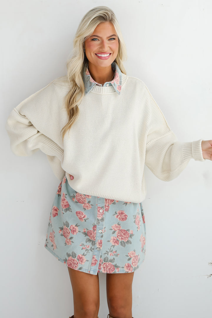 Classically Comfy Cream Oversized Sweater