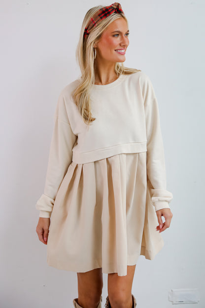 Precious Impression Natural Sweatshirt Dress