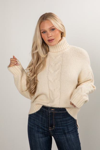Cabin Morning Cream Turtleneck Sweater