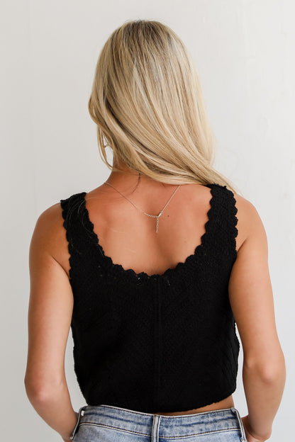 black crochet tank