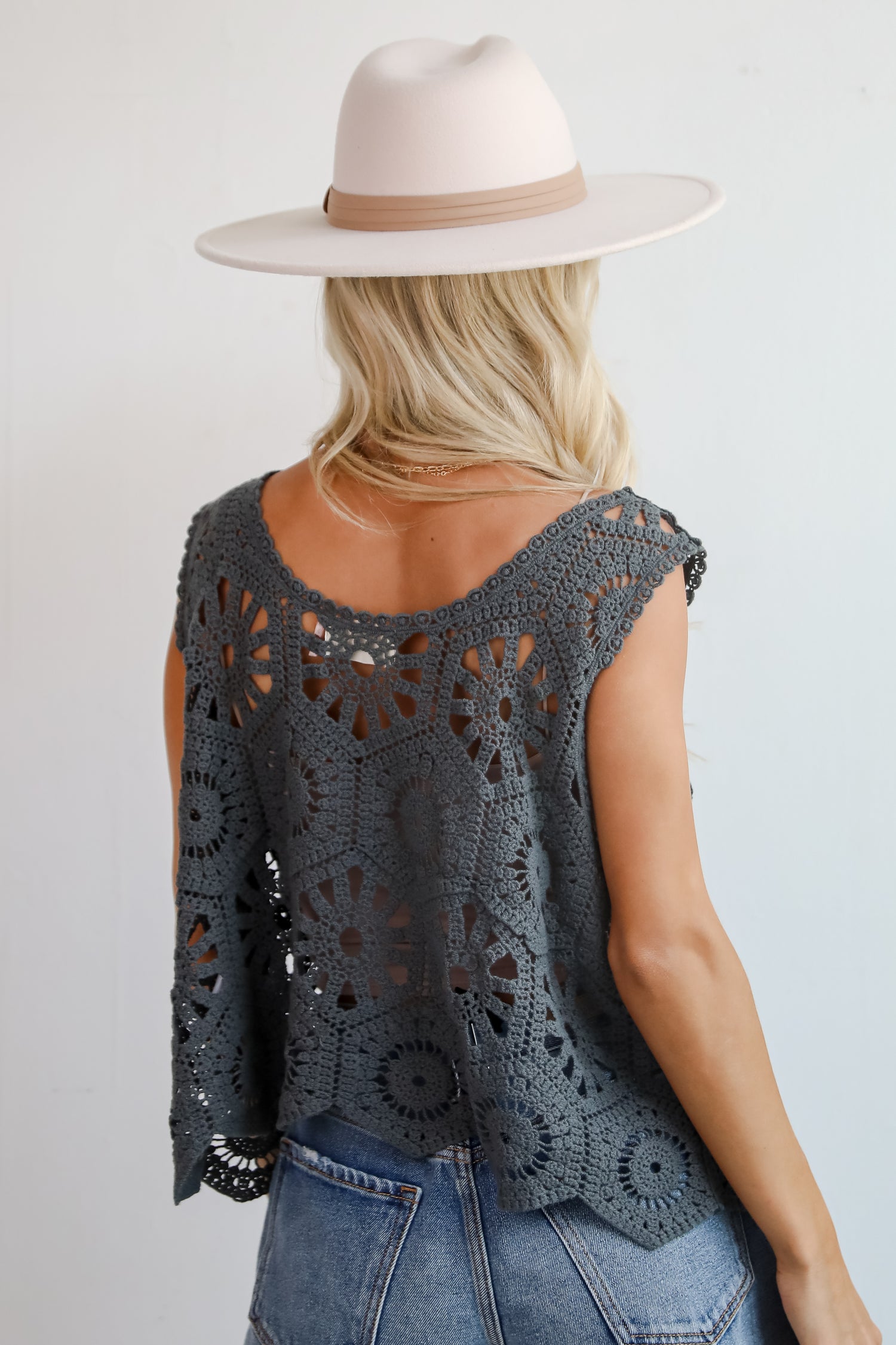 Curated Effect Crochet Knit Tank