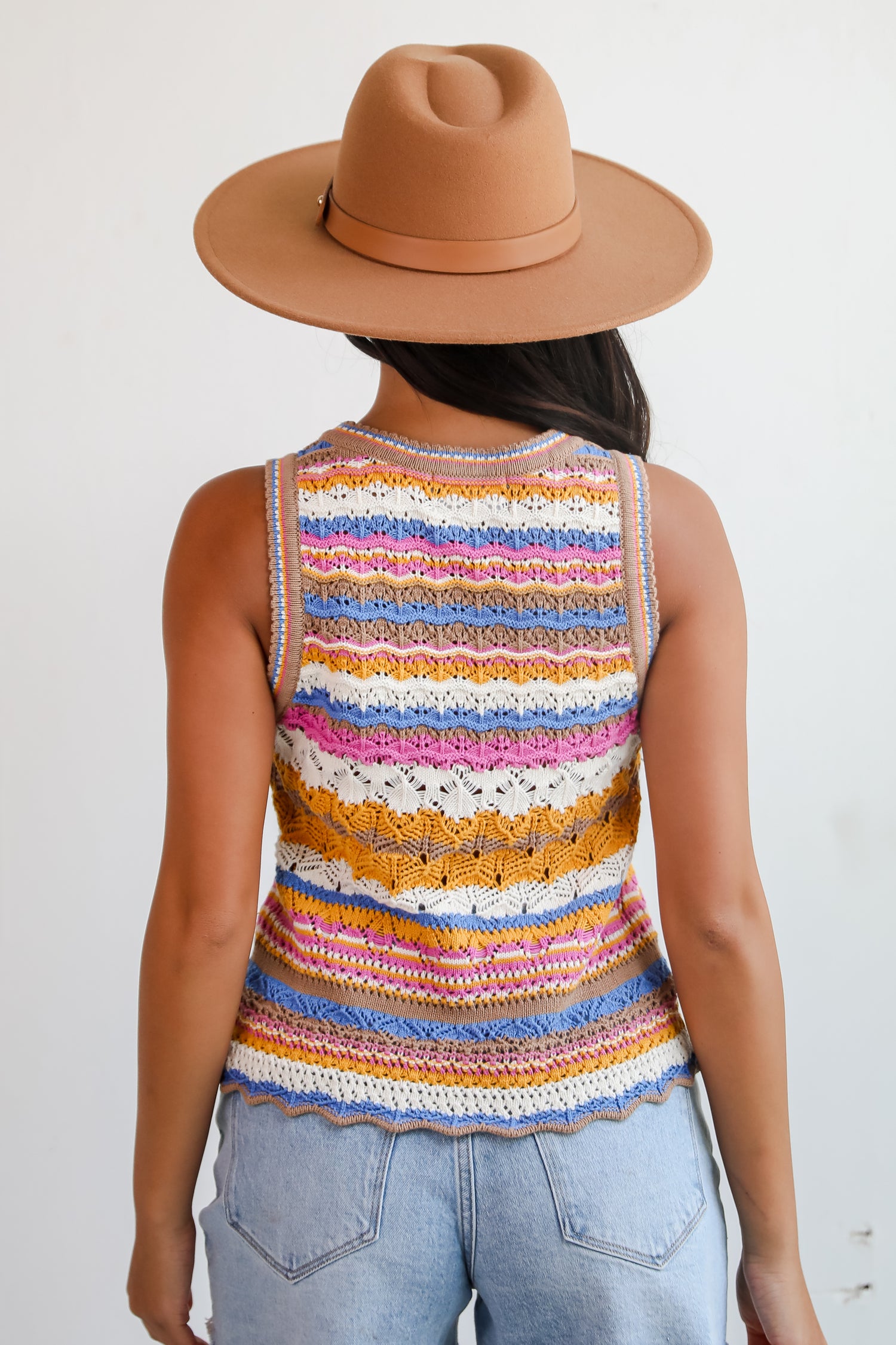 Superior Sweetness Multi Crochet Knit Tank