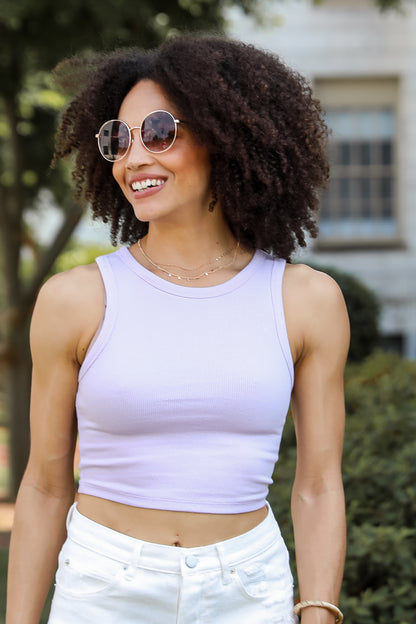 purple Cropped Tank