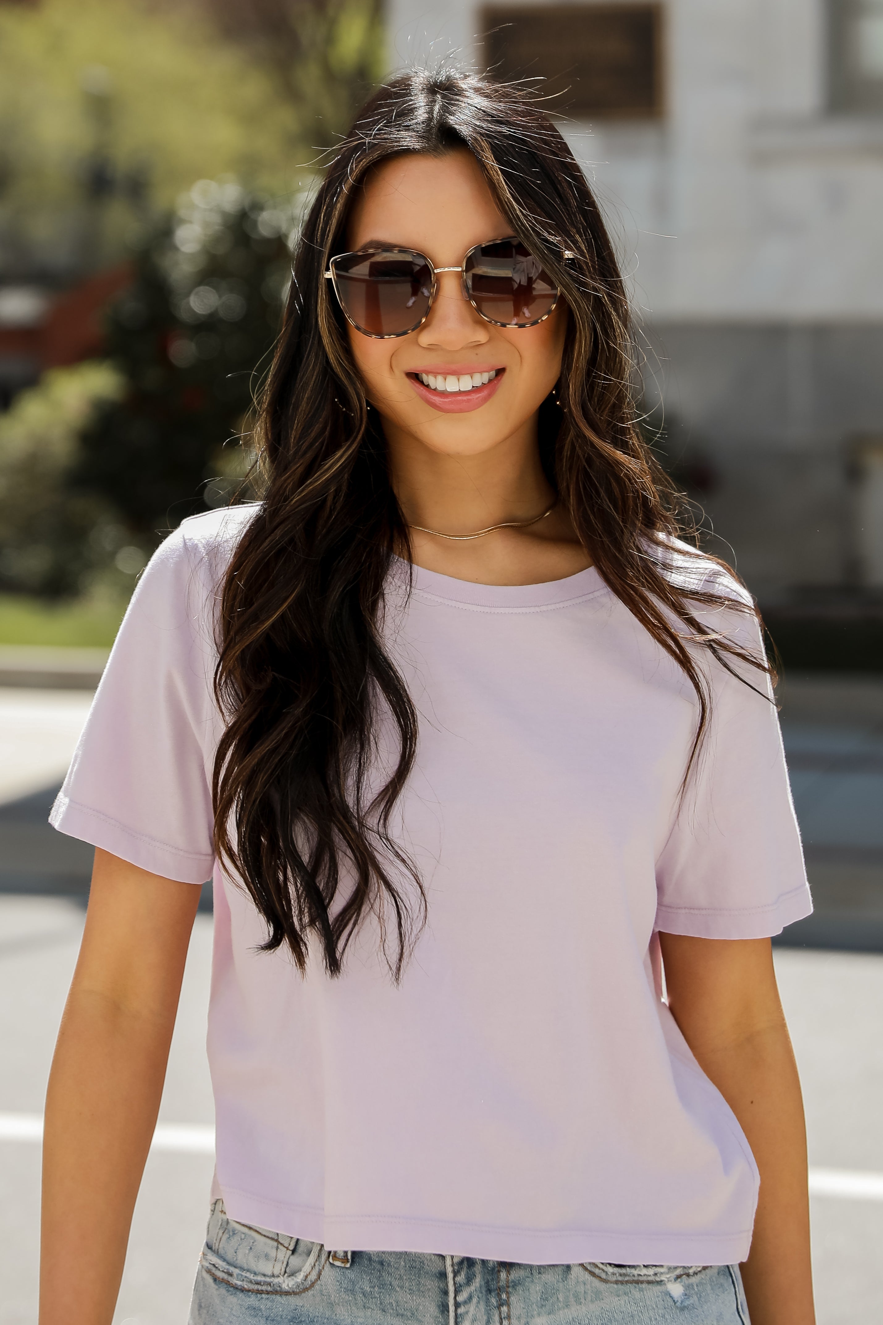 lavender Cropped Tee