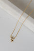 Jordan Gold Rhinestone Cross Charm Necklace