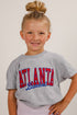 Youth Heather Grey Atlanta Baseball Script Tee