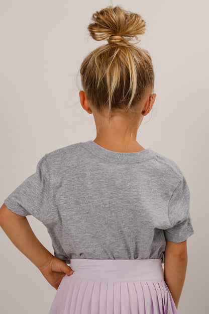 Youth Heather Grey Atlanta Baseball Script Tee