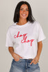 White Chop Chop Script Tee